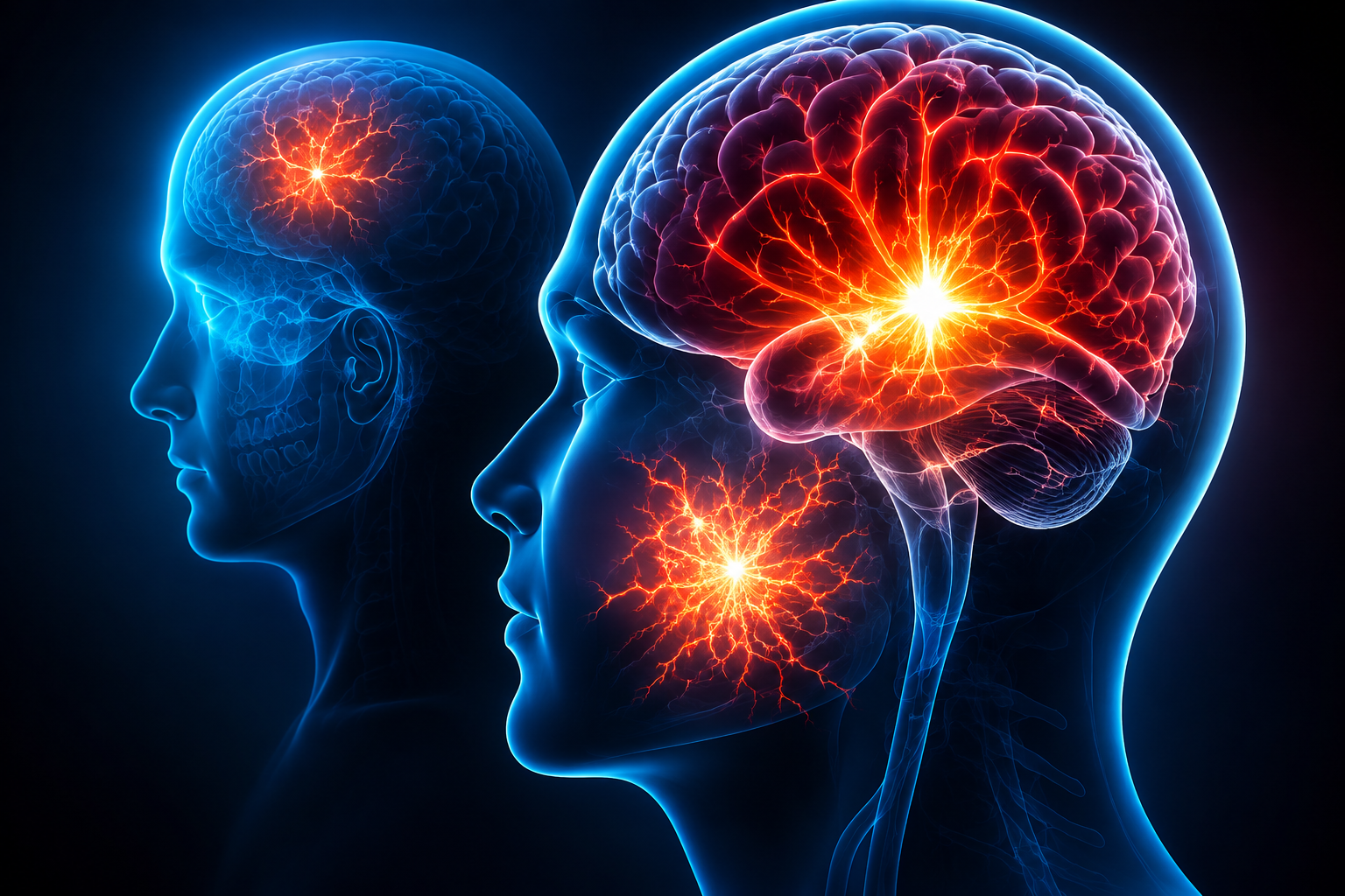 Illustration of brain highlighting stroke risk area